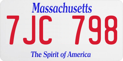 MA license plate 7JC798