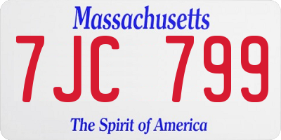 MA license plate 7JC799