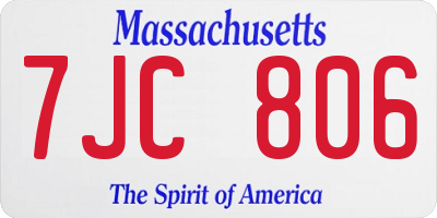 MA license plate 7JC806