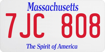 MA license plate 7JC808