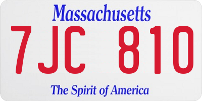 MA license plate 7JC810