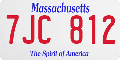 MA license plate 7JC812
