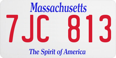 MA license plate 7JC813