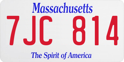 MA license plate 7JC814