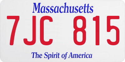 MA license plate 7JC815