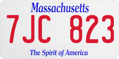 MA license plate 7JC823
