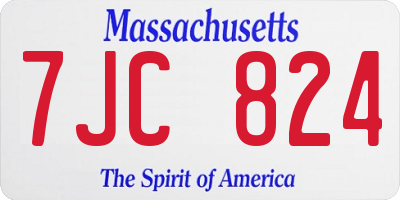 MA license plate 7JC824