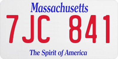 MA license plate 7JC841