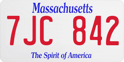 MA license plate 7JC842