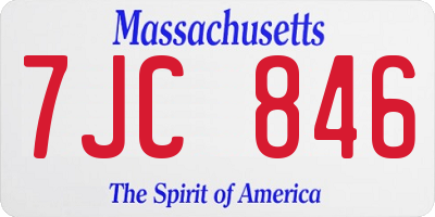MA license plate 7JC846