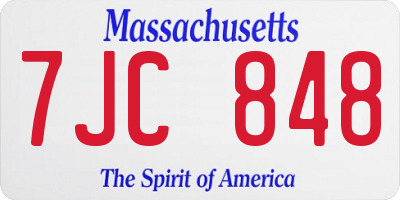 MA license plate 7JC848