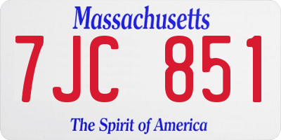 MA license plate 7JC851