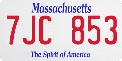 MA license plate 7JC853