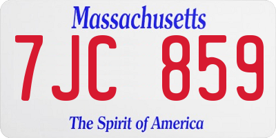 MA license plate 7JC859