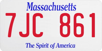 MA license plate 7JC861
