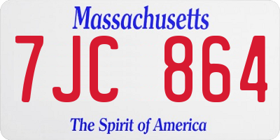 MA license plate 7JC864