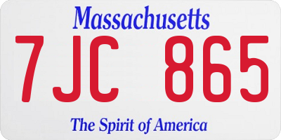 MA license plate 7JC865