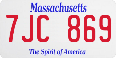 MA license plate 7JC869