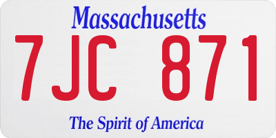 MA license plate 7JC871
