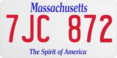 MA license plate 7JC872