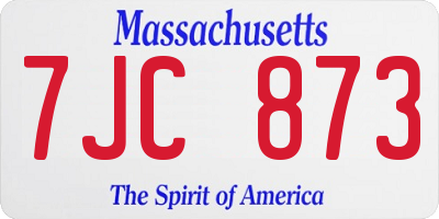 MA license plate 7JC873
