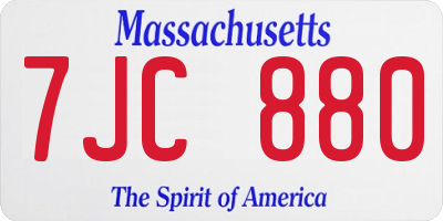MA license plate 7JC880
