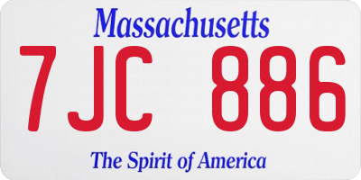 MA license plate 7JC886