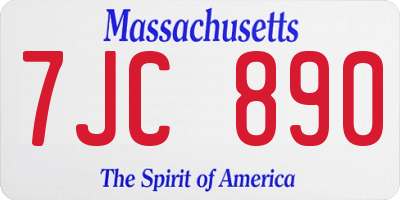 MA license plate 7JC890
