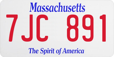 MA license plate 7JC891
