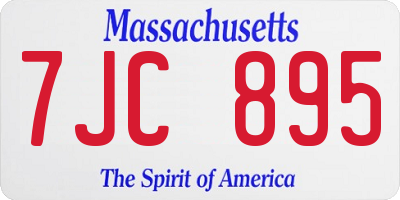 MA license plate 7JC895