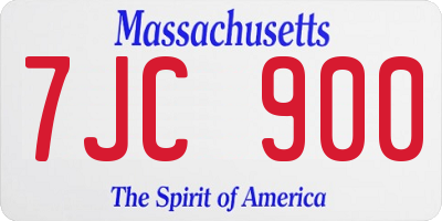 MA license plate 7JC900
