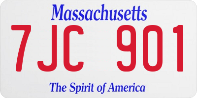 MA license plate 7JC901