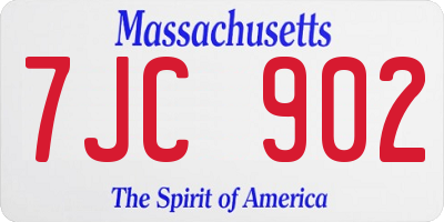 MA license plate 7JC902