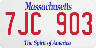 MA license plate 7JC903