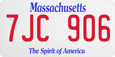 MA license plate 7JC906