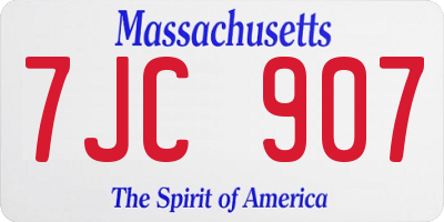 MA license plate 7JC907