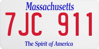 MA license plate 7JC911