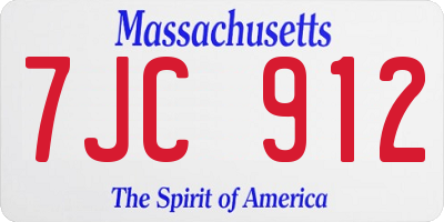 MA license plate 7JC912