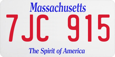 MA license plate 7JC915