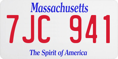 MA license plate 7JC941