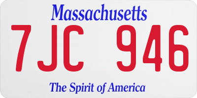 MA license plate 7JC946