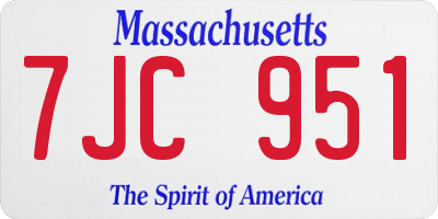 MA license plate 7JC951