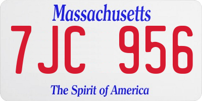 MA license plate 7JC956