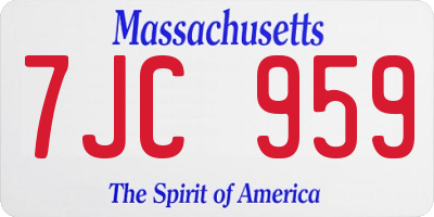 MA license plate 7JC959
