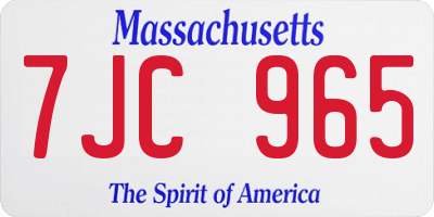 MA license plate 7JC965