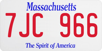 MA license plate 7JC966