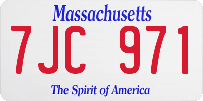MA license plate 7JC971