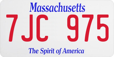 MA license plate 7JC975