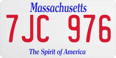 MA license plate 7JC976