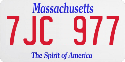 MA license plate 7JC977